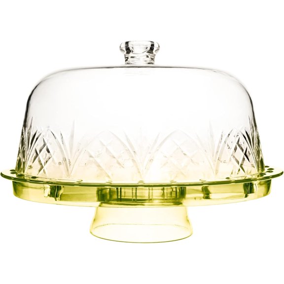 Cake Stand with Lid, Serving Plate Platter with Dome Cover, 6 in 1 Multi-Purpose Use, Shatterproof and Reusable Acrylic