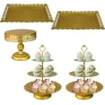 thumbnail image 1 of Cake Stands Set, 5pcs Metal Tiered Cupcake Diaplay Stand Serving Platter for Dessert Table, Dessert Candy Fruit Tray for Wedding Baby Shower Birthday Party, 1 of 7