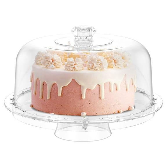 Cake Stands with Domed Lid Practical Cake Serving Platter Clear Multipurpose Snack Fruits Server Tray for Your Party Usage
