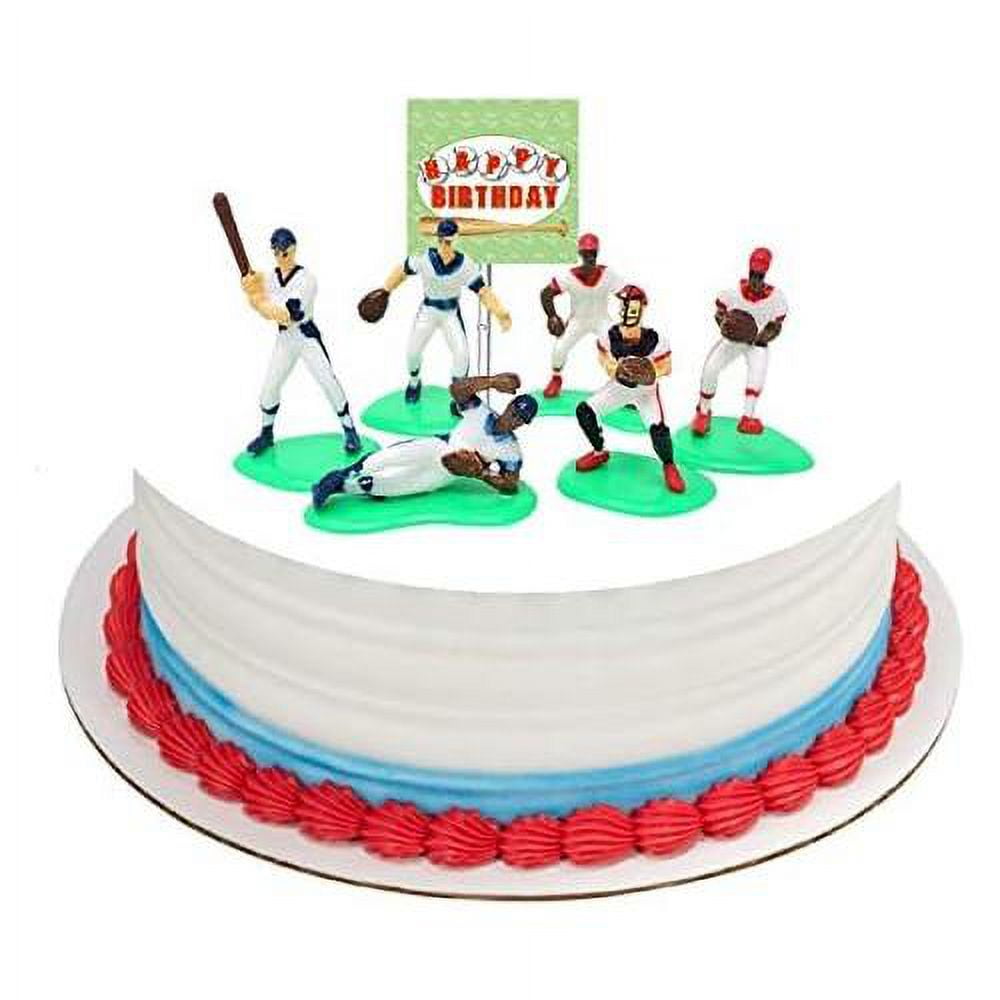 Cake Supply Shop 6 Pc. 21/2 Inch Baseball Players Cake Topper Set