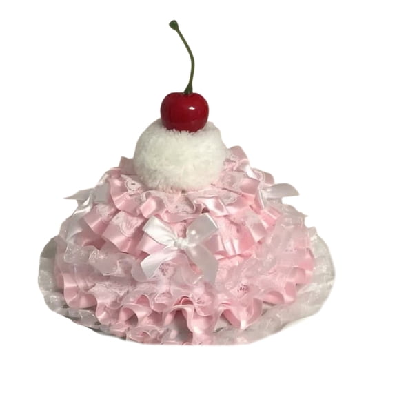 Cake Theme Lace Cherry Barrette Hair Styling Accessory For Student School Event