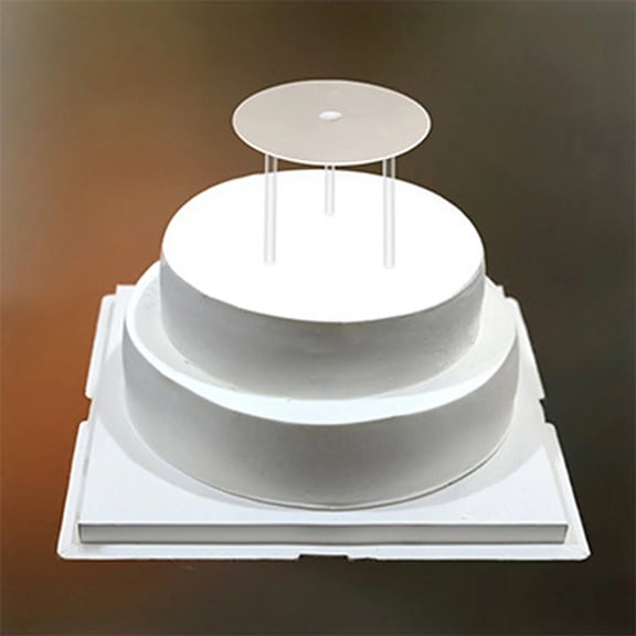 Cake Tier Supports Set, 1 Reusable Cake Board 23x9x4cm & 12 Pcs Cake Dowel Rods for Tiered Cake Stacking & Construction