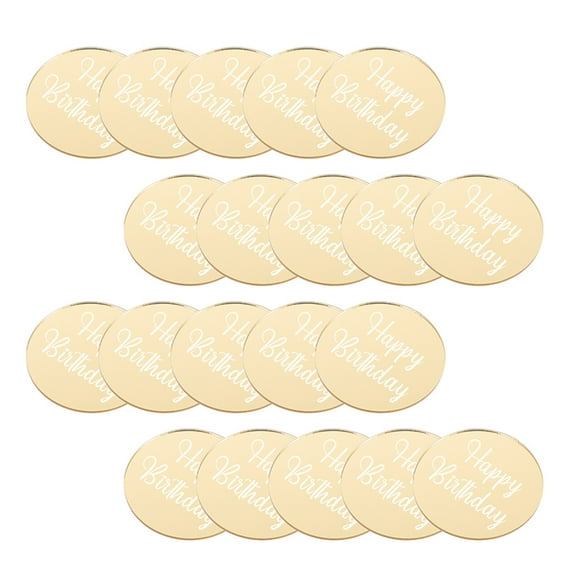 Cake Topper Birthday Decoration Decorating Mirror Wall Decorations Acrylic 20 Pcs