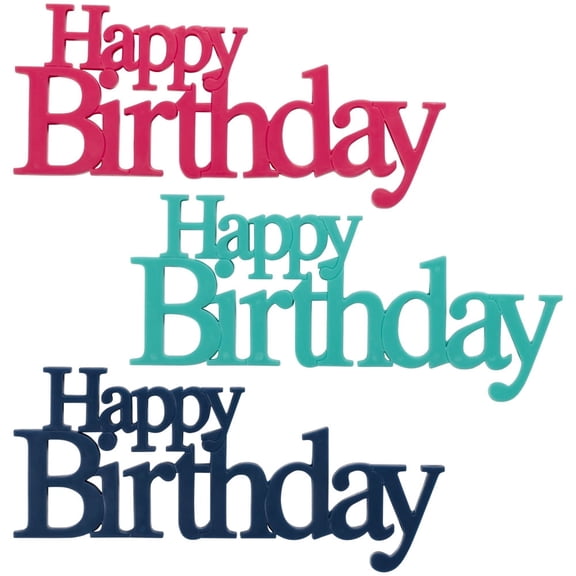 Cake Topper, CakeDrake Birthday Cake Layon Set Classy Script 3 Piece Assorted Colors