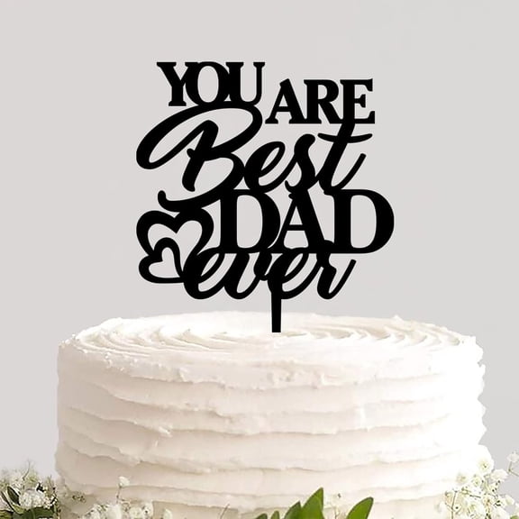 Cake Topper Customized Names Colors You Are Best Dad Ever Decorative Cake Insert Cupcake Cake Supplies Decoration for Birthday Event Party Decoration Supplies Best Gift for Dad Father