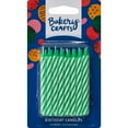 thumbnail image 1 of Cake Topper Decor, Candles,Green Candy Stripe Smooth & Spiral Candles shape Candles37750 (12/PKG), 1 of 2