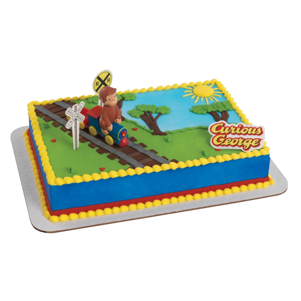 CAKEDRAKE Cake Topper Decor, Curious George Train (1 SET)