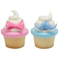 thumbnail image 1 of Cake Topper Decor, Everday Favorites, Bow and Mustache Cupcake Rings (144/PKG), 1 of 1