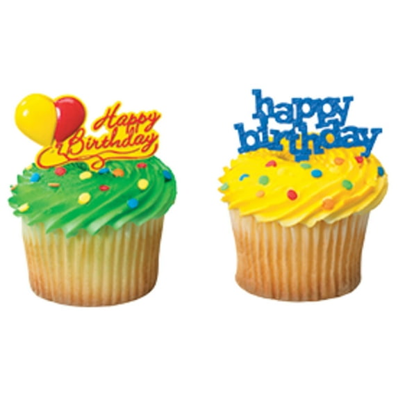 Cake Topper Decor, Everyday Birthday,Happy Birthday Assortment cake décor for parties and fun2516 (144/PKG)