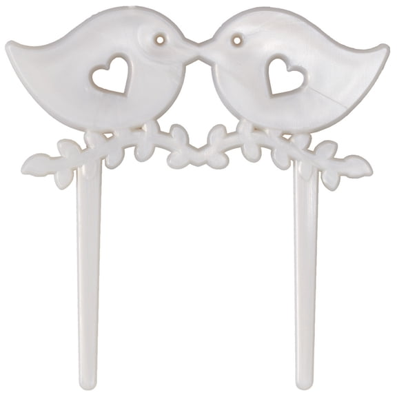 Cake Topper Decor, Garden and Tea Party,Pearlized Love Birds cake topper for garden tea party theme24344 (1/PKG)