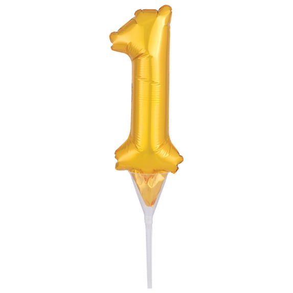 Cake Topper Decor, Graduation,Inflatable Gold Numeral 1 cake topper for graduation 24626 (5/PKG)