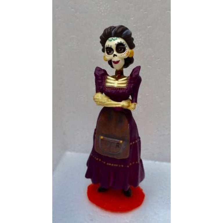 Jannoyra Coco Mama Imelda Cosplay Purple Skeleton Maxi Dress Women Miguel Mama Imelda Halloween Retro Apron Victorian Dresses