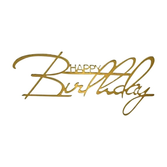 Cake Topper, Gold Acrylic Happy Birthday Letter Decor, 1 Piece Decorative Insert Party Supply, For Kids Birthday Cake Decorations Baby Shower Themed Birthday Party Events Celebration Use