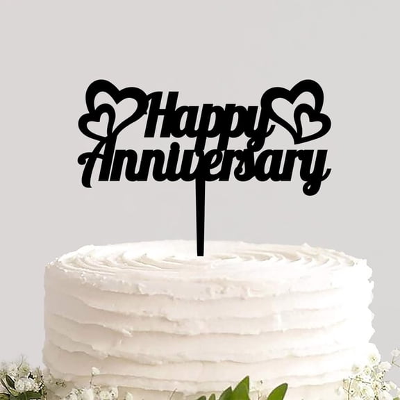 Cake Topper Personalized Names Colors Happy Anniversary Engraved Cupcake Topper Sign Cupcake Funny Cake Decorations for Anniversary Ceremony Party Decorations Best Gift for Couples