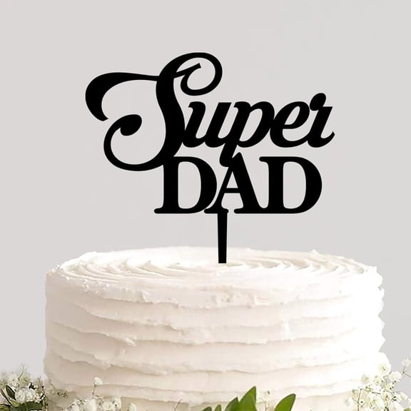 Cake Topper Personalized Names Colors Super Dad Durable Cake Insert Topper Pastries Funny Cake Decor for Birthday Event Theme Party Decorations Best Gift for Dad Father