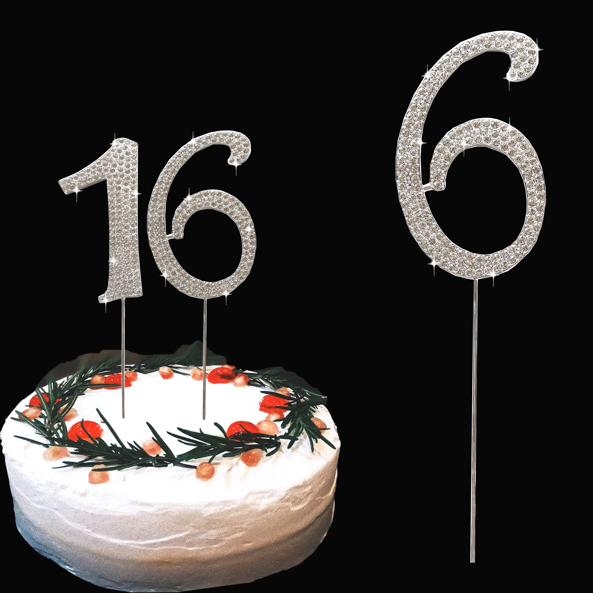 Diamond Cake Toppers Silver No. 6 main image 0