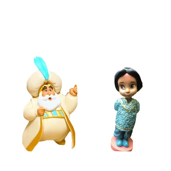 Cake Topper Toddler Baby Princess Jasmine & Sultan Dad Set 3” Aladdin Figure
