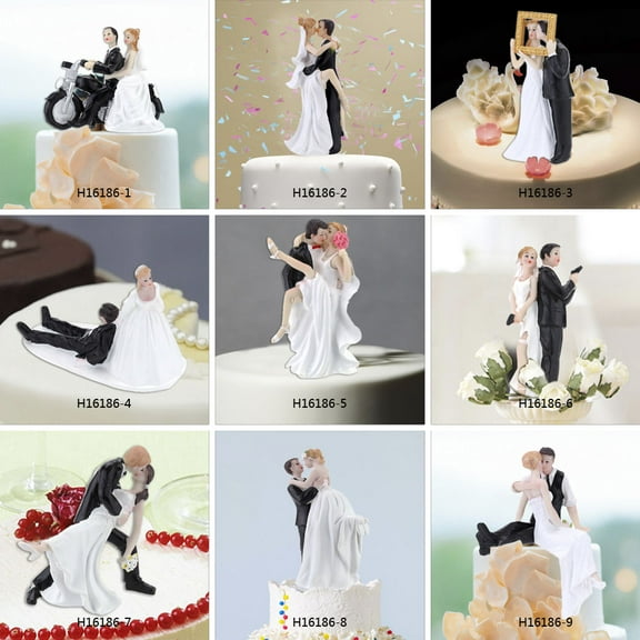Cake Topper,Topper Romantic Party Quality Qisuo Party Decoration Craft Cake Topper Romantic Cake Per Synthetic Resin Bride Resin Bride Cake Adben