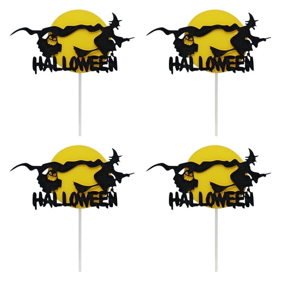 Cake Toppers,Halloween Cake Insert,Pumpkin Witch Cake Decor Toppers Insert For Party