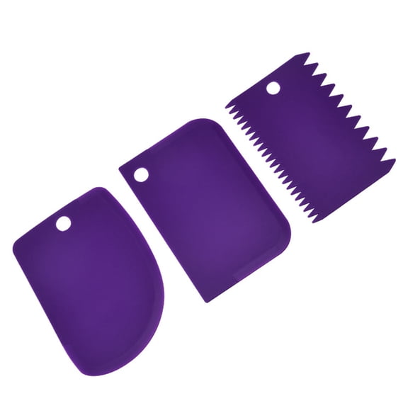 Cake scraper, cake smoother, dough scraper bowl scraper cutter Cake frosting scraper smoothing toolpurple