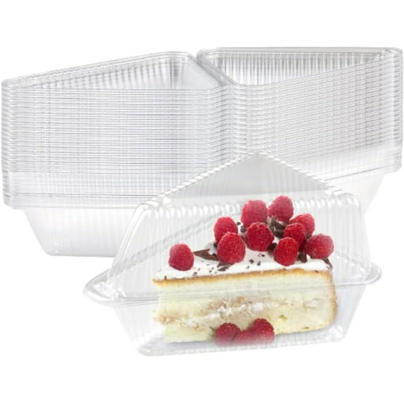 Cake Slice Container With Lids, Single Clear Cupcake Boxes Cupcake Containers Individual with Lids for Cupcake Muffin Parties