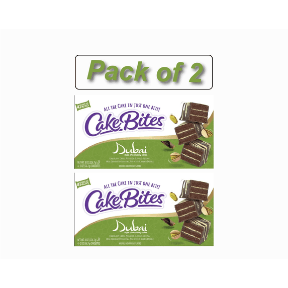CakeBites Dubai Style Pistachio Chocolatey Cakes Family Pack (Pack of 2)