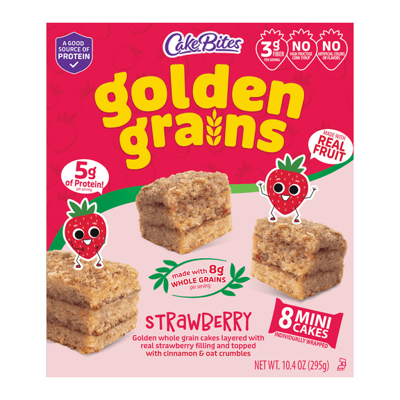 CakeBites Golden Grains Strawberry, 8 Mini Cakes, 10.4oz