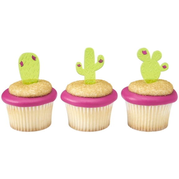 CakeDrake Cactus Cake Picks Desert Theme 12 Count Green Assorted