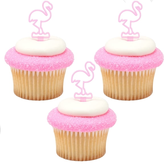CakeDrake Cake Picks Pink Flamingo 12 Count Party Decor
