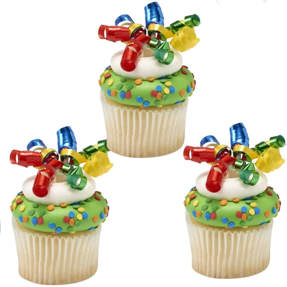 CakeDrake Cake Picks Primary Ribbon Small 4-Color 12ct