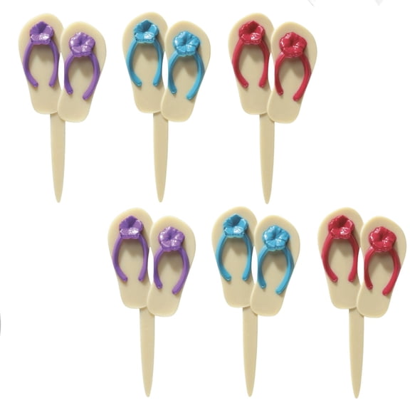 CakeDrake Cake Picks Tropical Flip Flop Design 12 Count