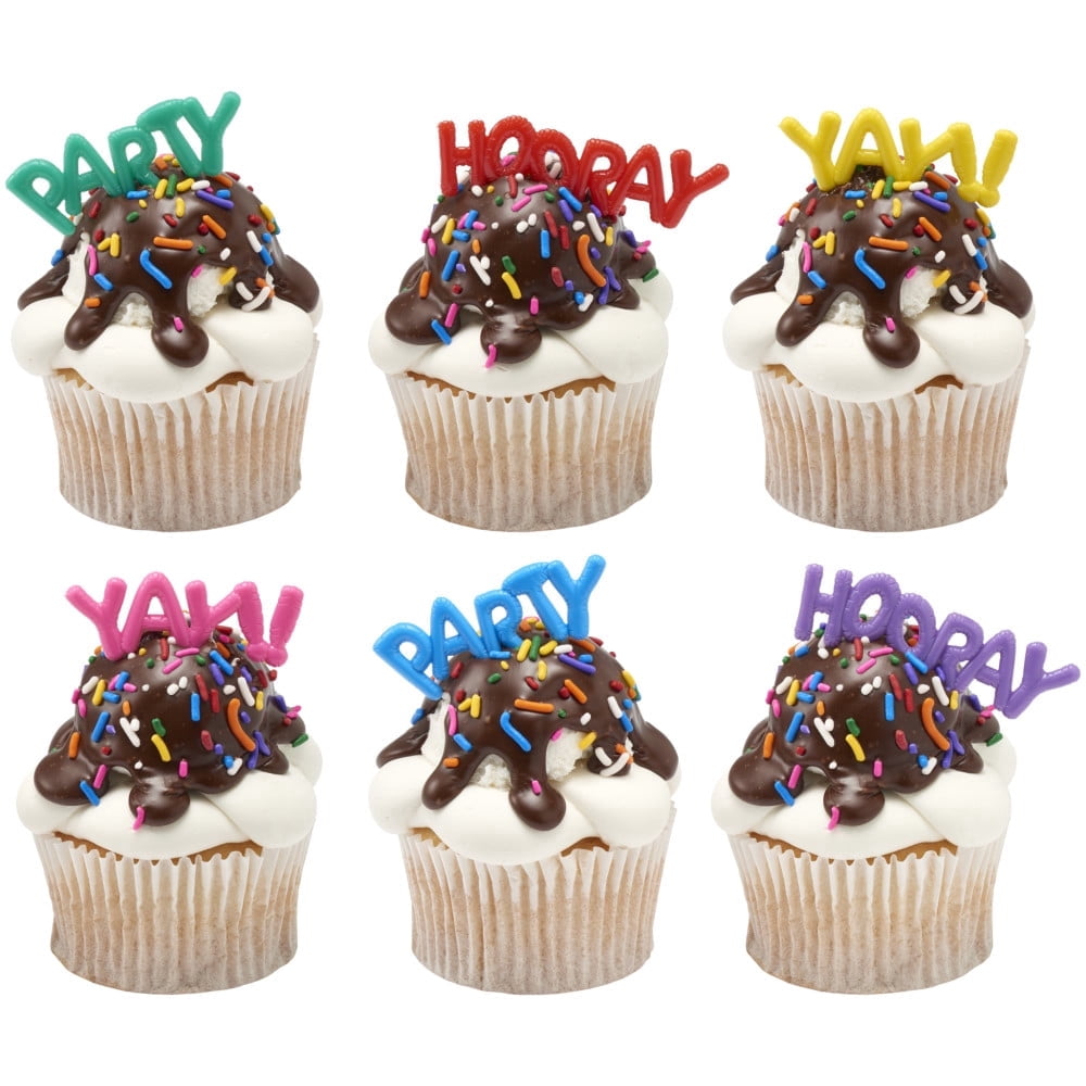 Wordjesse Topper CakeDrake Cupcake Layon Set Bright Balloon Word Toppers 6 Count ...