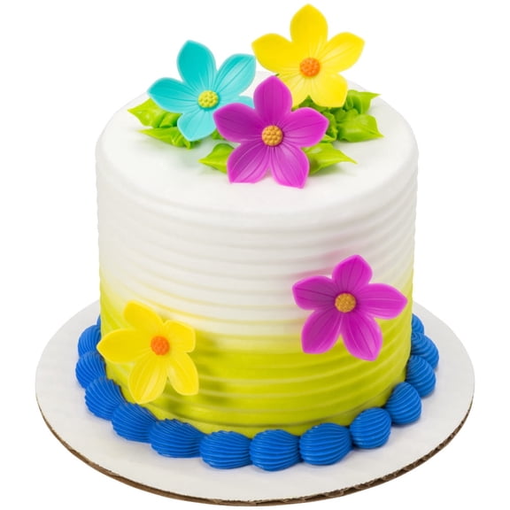 CakeDrake Cupcake Rings Bright Spring Flower 12 Count