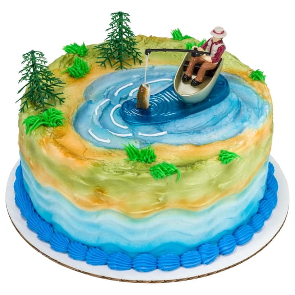 CakeDrake Fishing Cake Topper Set Action Fish 3 Piece Set