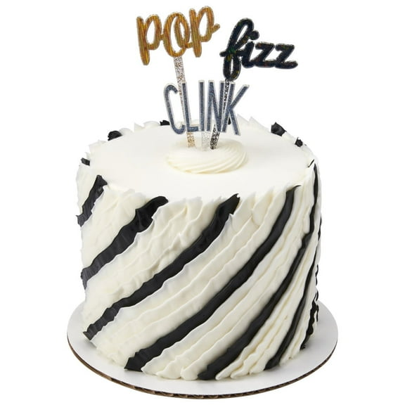 CakeDrake Pop Fizz Clink Skewer Decoration Picks, 12 Count New Year Party Cake and Cupcake Toppers