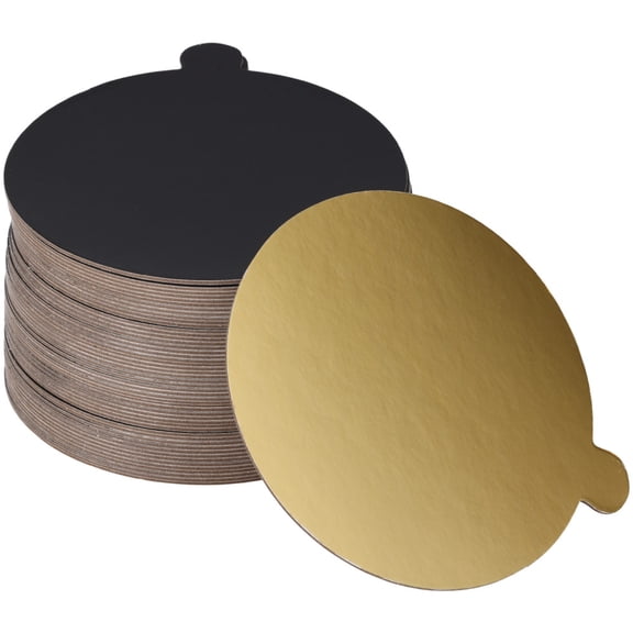 CakeDrake Round Cake Board Reversible Waxed Black Gold 10 Count