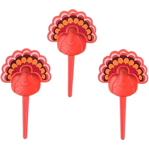 CakeDrake Thanksgiving Turkey Cupcake Picks  12 Pcs