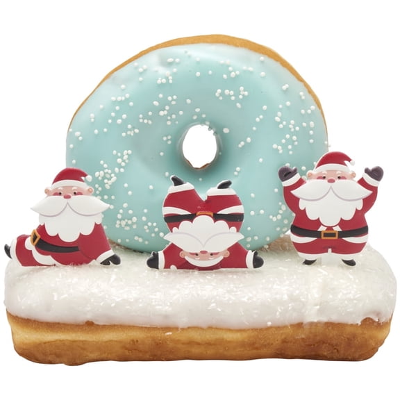 CakeDrake Tumbling Santas Cake Picks 12 Ct, Fun Holiday Cake and Cupcake Toppers with Playful Santa Designs for Christmas Desserts