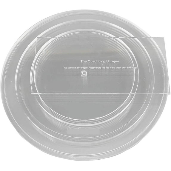 CakeSafe 1/2 Inch Round Basic Essential Kit 2 Each of Round Disk 6-1/2 inch, 8-1/2 inch and 10-1/2 inch with 1/2 Inch Border 1/4 Inch x 2 and Center Hole, Plus 8 Inch Quad Icing Scraper