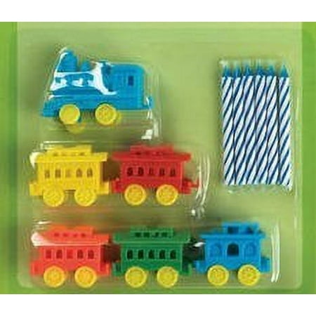 Cake Supply Shop Train Birthday Candles Cake Decoration, Multicolor