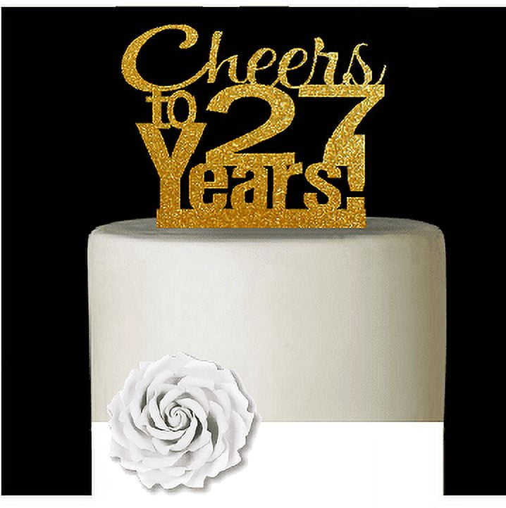Gold Glitter Happy 27th Anniversary Cake Topper for Wedding Anniversar –  ToysCentral - Europe