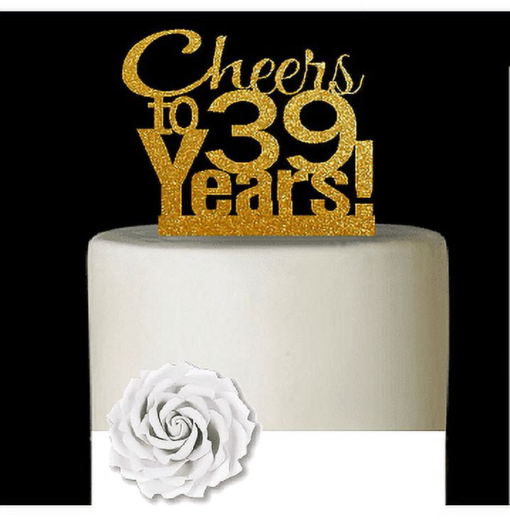 40th Birthday Cake Topper Decoration - FORTY - 6.5 x 4 Fortieth Bday  Topper w/ Premium Double Sided Gold Glitter Cardstock Paper - Classy &  Fabulous Accessory 