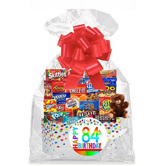 CakeSupplyShop Item#084BSG Happy 84th Birthday Rainbow Thinking Of You Cookies, Candy & More Care Package Snack Gift Box Bundle Set - Ships FAST!