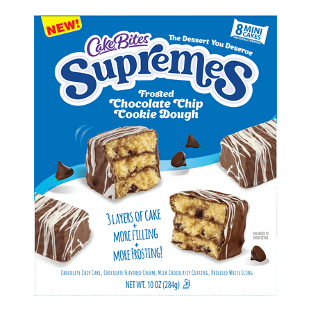 Cakebites Supreme Frosted Chocolate Chip Cookie Dough, 10oz, 8 Mini Cakes