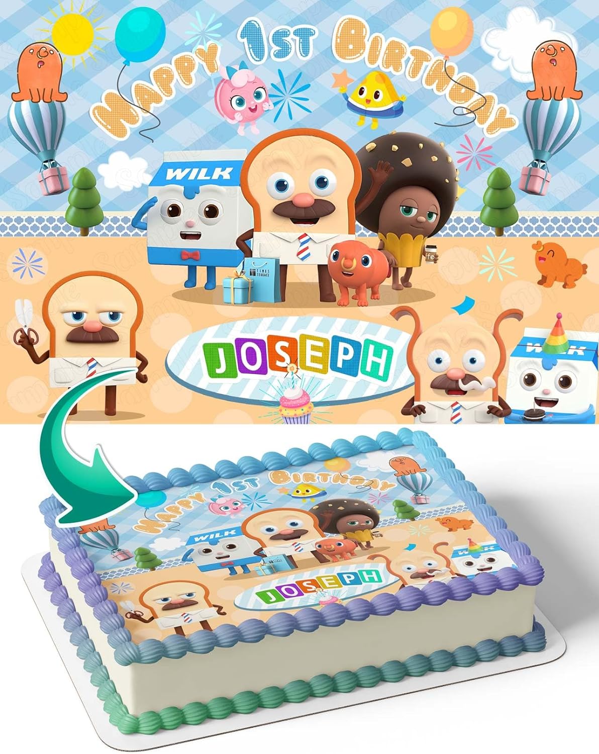 Cakecery Bread Edible Cake Image Topper Birthday Cake Banner