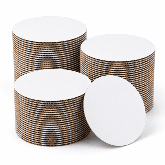 Cakeds 50 6 Inch Round Cardboard Rounds Disposable Plates Food Grade Base Tray Circles 6d White
