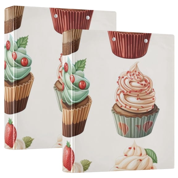 Cakes 3 Ring Binders 1.5 inch Hardcover File Folders with Interior Pockets A4 Size Organizer for School Office Hospital