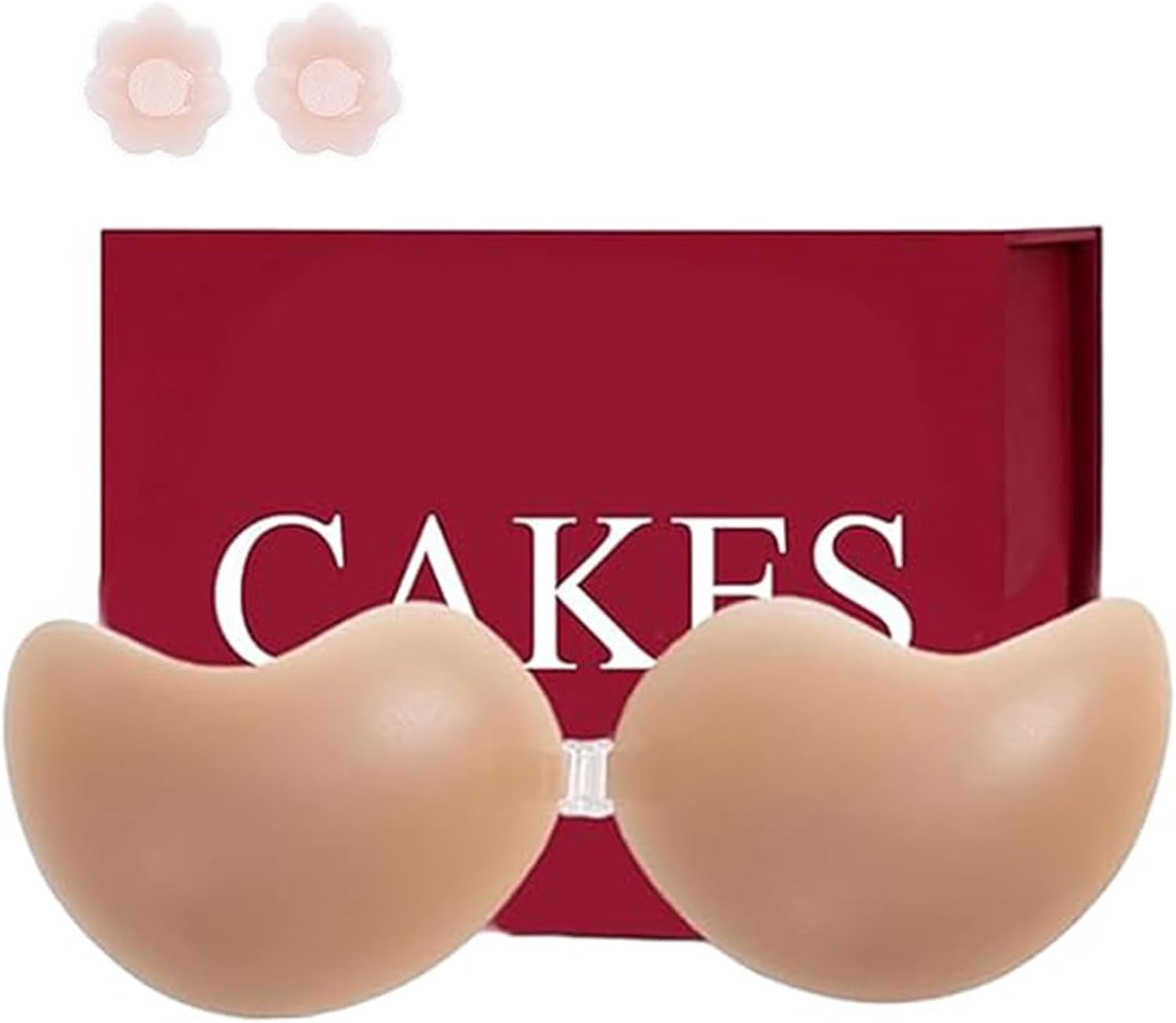 Cakes Cleavage Bra, Cakes Sticky Bra, Invisible Strapless Backless Push Up Self Adhesive Body Bras, Strapless Silicone Bra for Women, Push Up Sticky Bras