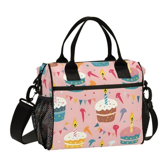 Cakes Flags Candles Cooler Bag Lunch Bag Soft Cooler Cooling Tote Insulated Lunch Box for Adult Men Women