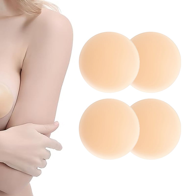 Cakes Nipple Covers 2 Pairs, UltraThin Adhesive Seamless Nipple Pasties for Women Silicone